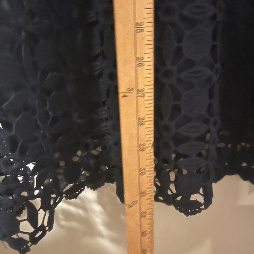 Monteau Lace Dress Navy Blue Lined Size Small - Picture 4 of 6